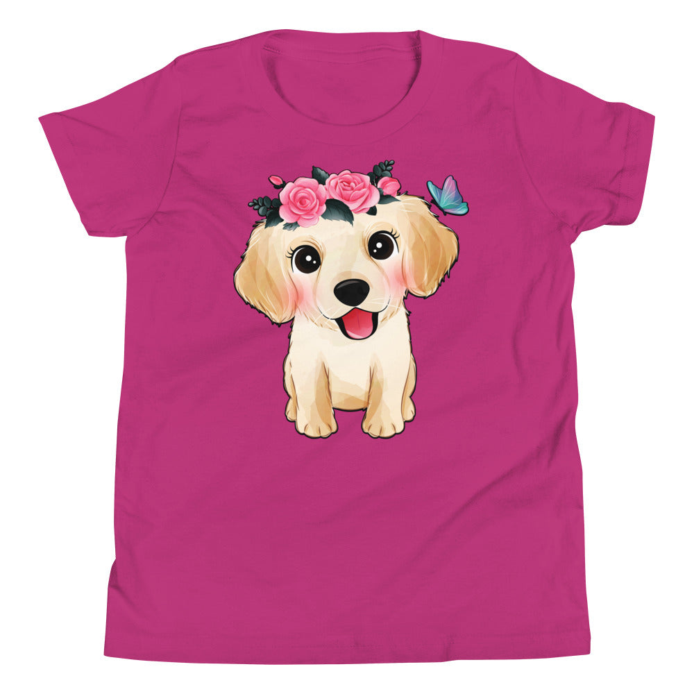 Cute Little Golden Retriever Dog T-shirt, No. 0359