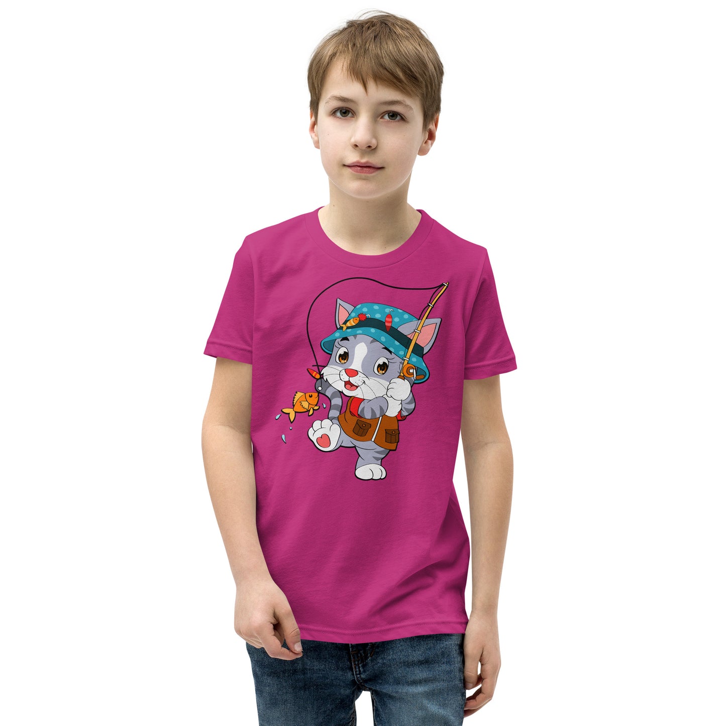 Cute Cat Fishing T-shirt, No. 0156