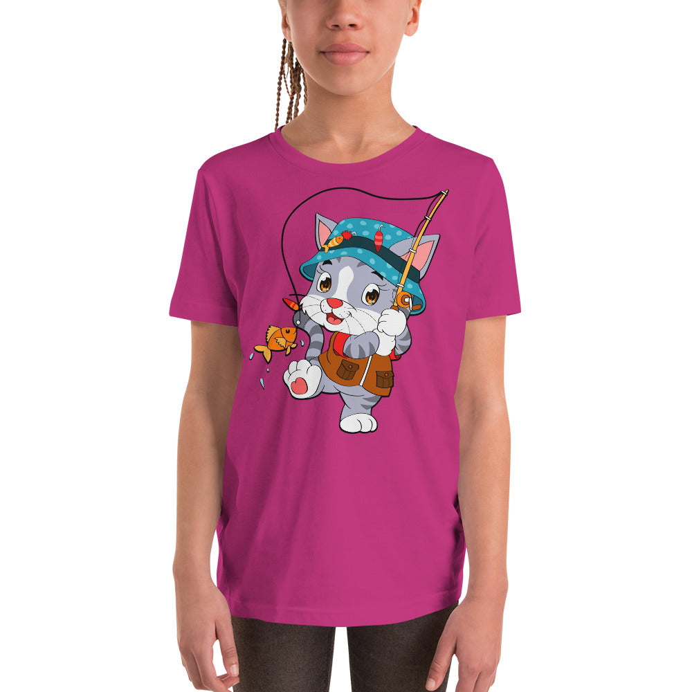 Cute Cat Fishing T-shirt, No. 0156