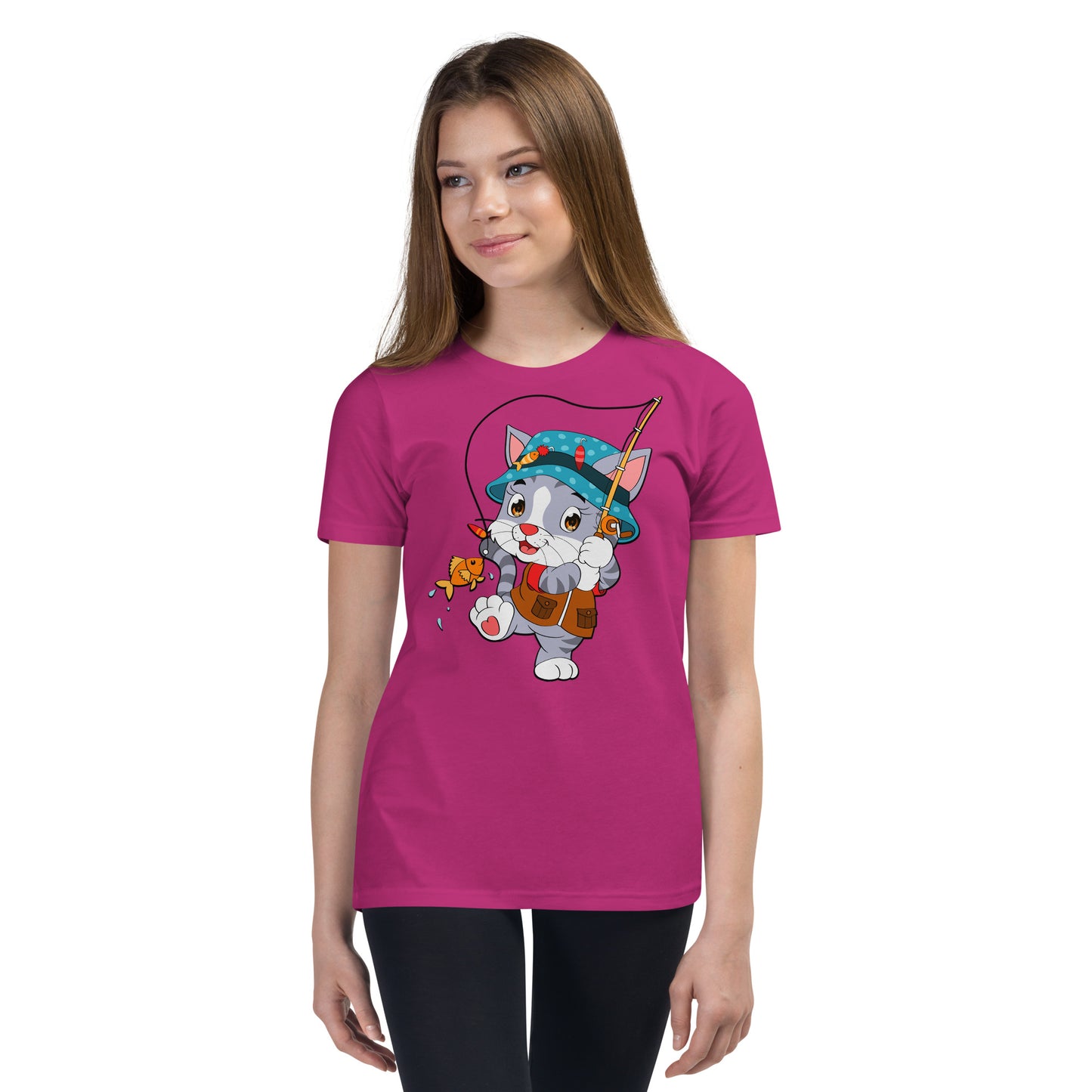 Cute Cat Fishing T-shirt, No. 0156