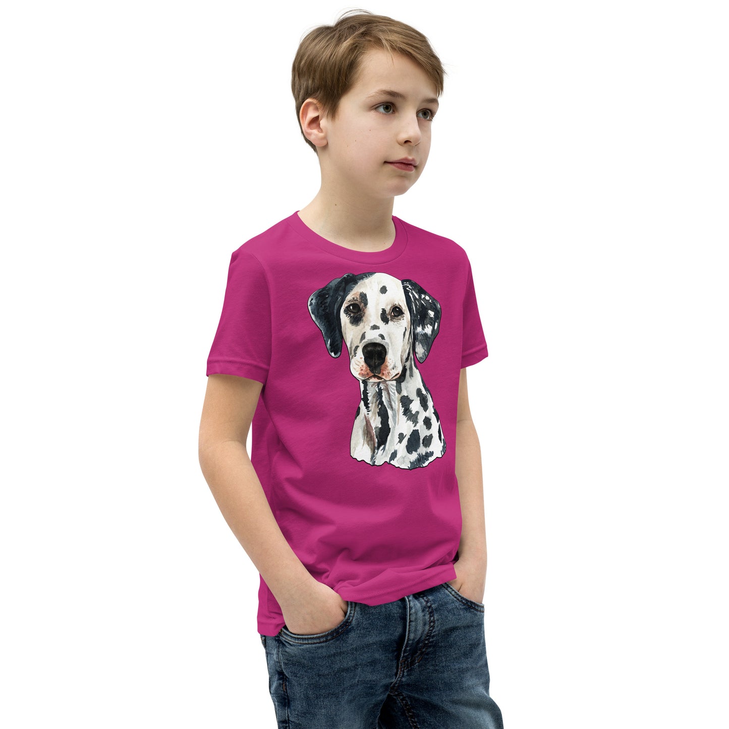 Cute Dalmatian Dog Portrait T-shirt, No. 0592