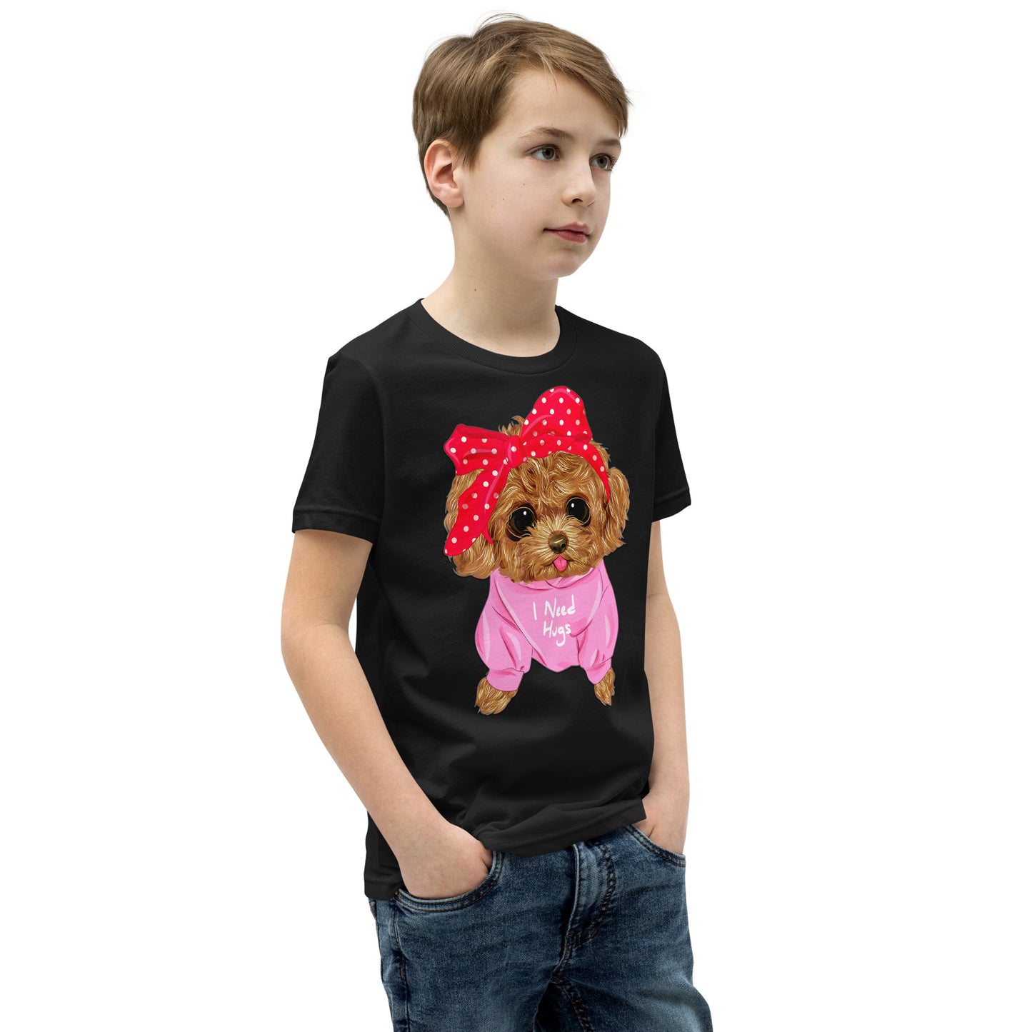 Cute Dog Puppy Needs a Hug T-shirt, No. 0296