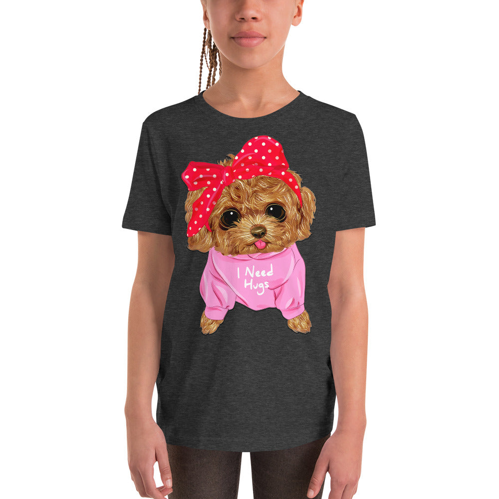 Cute Dog Puppy Needs a Hug T-shirt, No. 0296