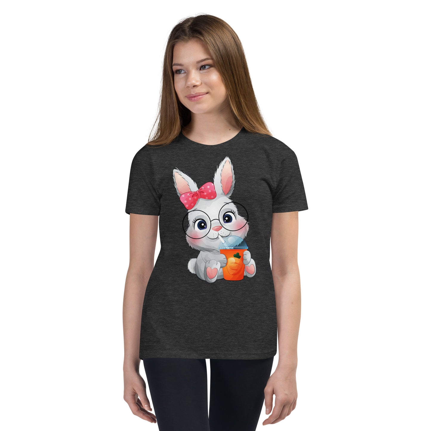 Bunny Drinking Carrot Juice T-shirt, No. 0029