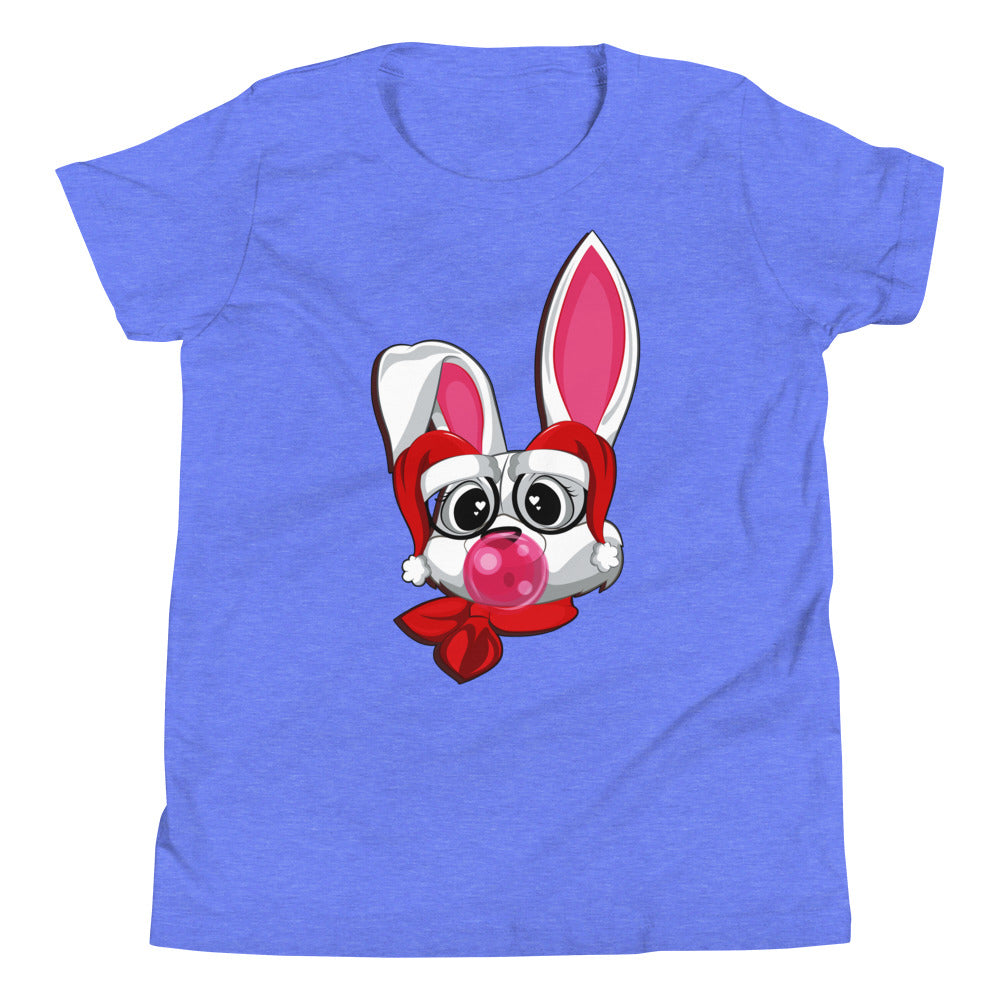 Cool Rabbit Wearing Santa Claus Hat T-shirt, No. 0055