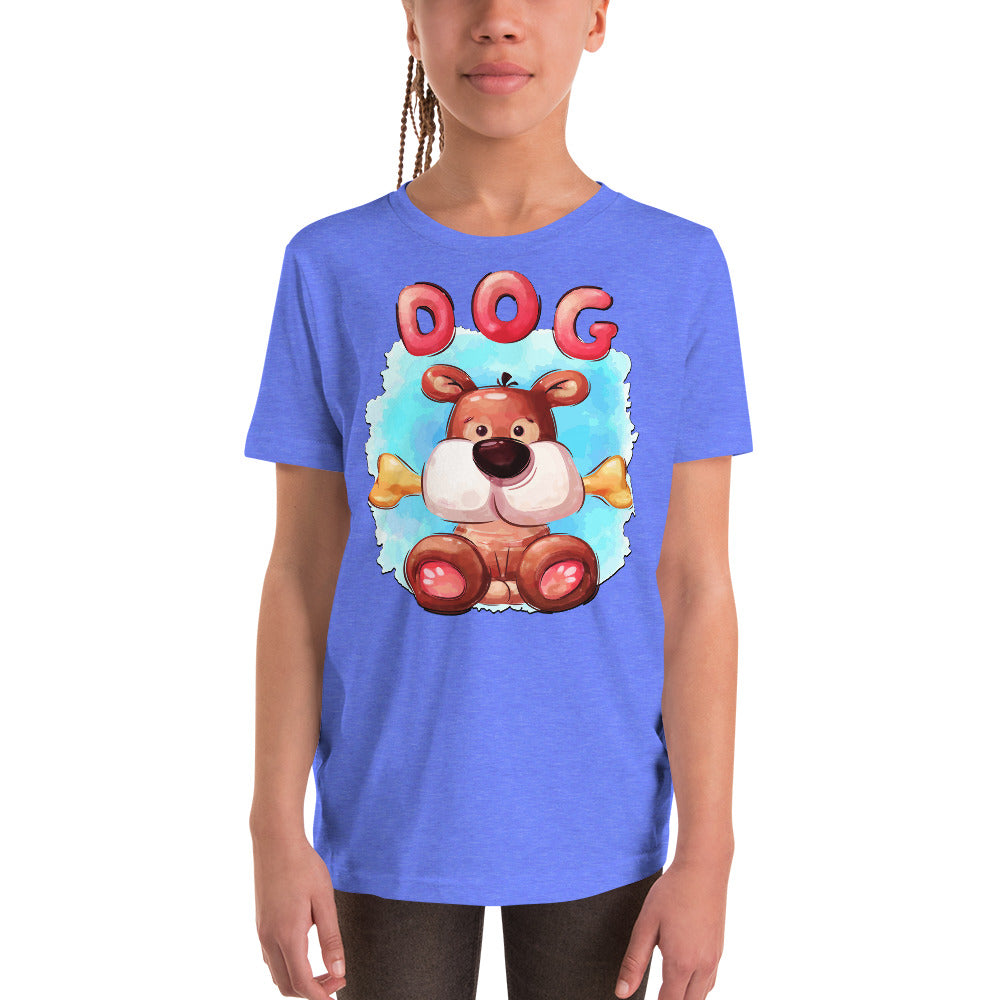 Cute Dog with Bone T-shirt, No. 0499