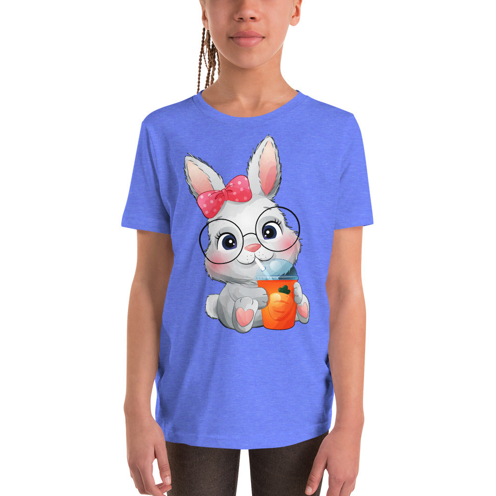 Bunny Drinking Carrot Juice T-shirt, No. 0029