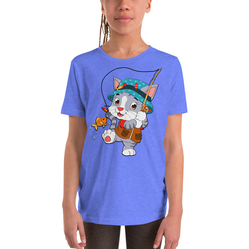 Cute Cat Fishing T-shirt, No. 0156