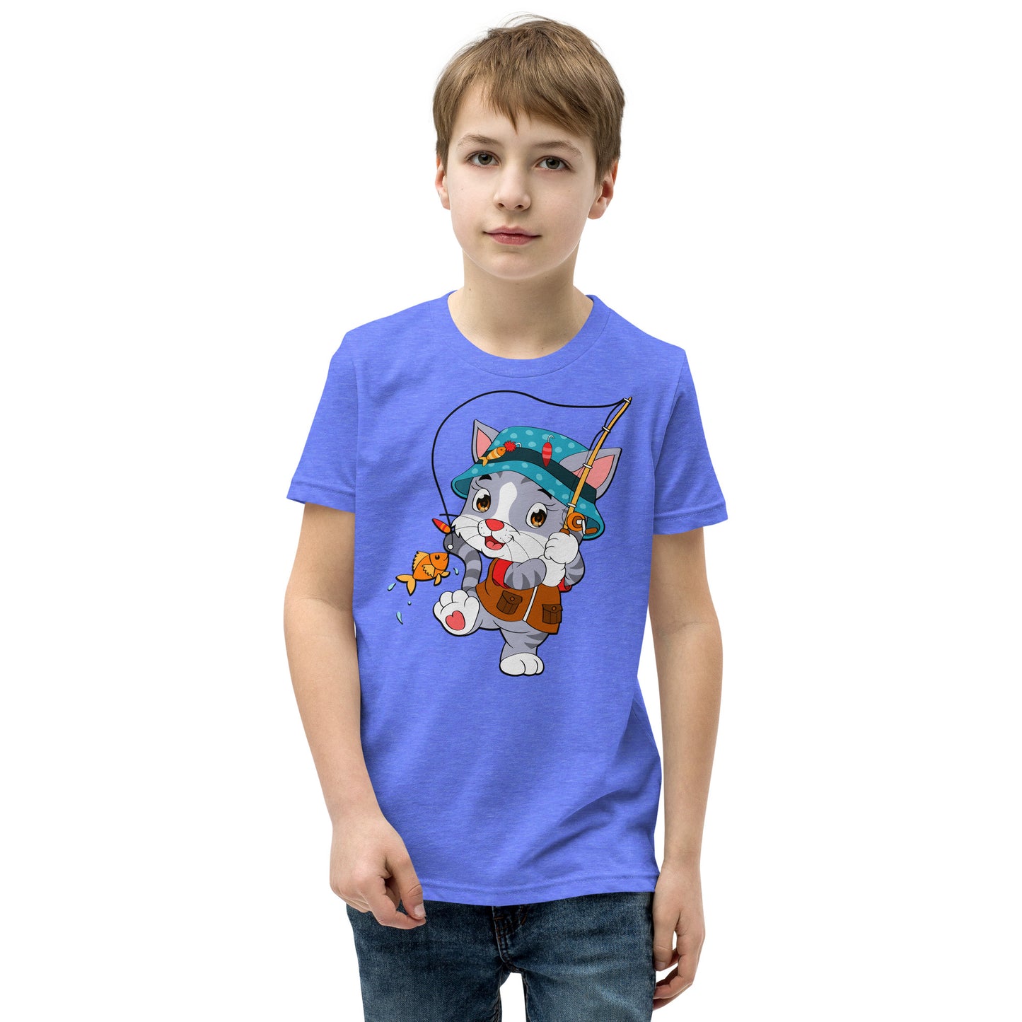 Cute Cat Fishing T-shirt, No. 0156