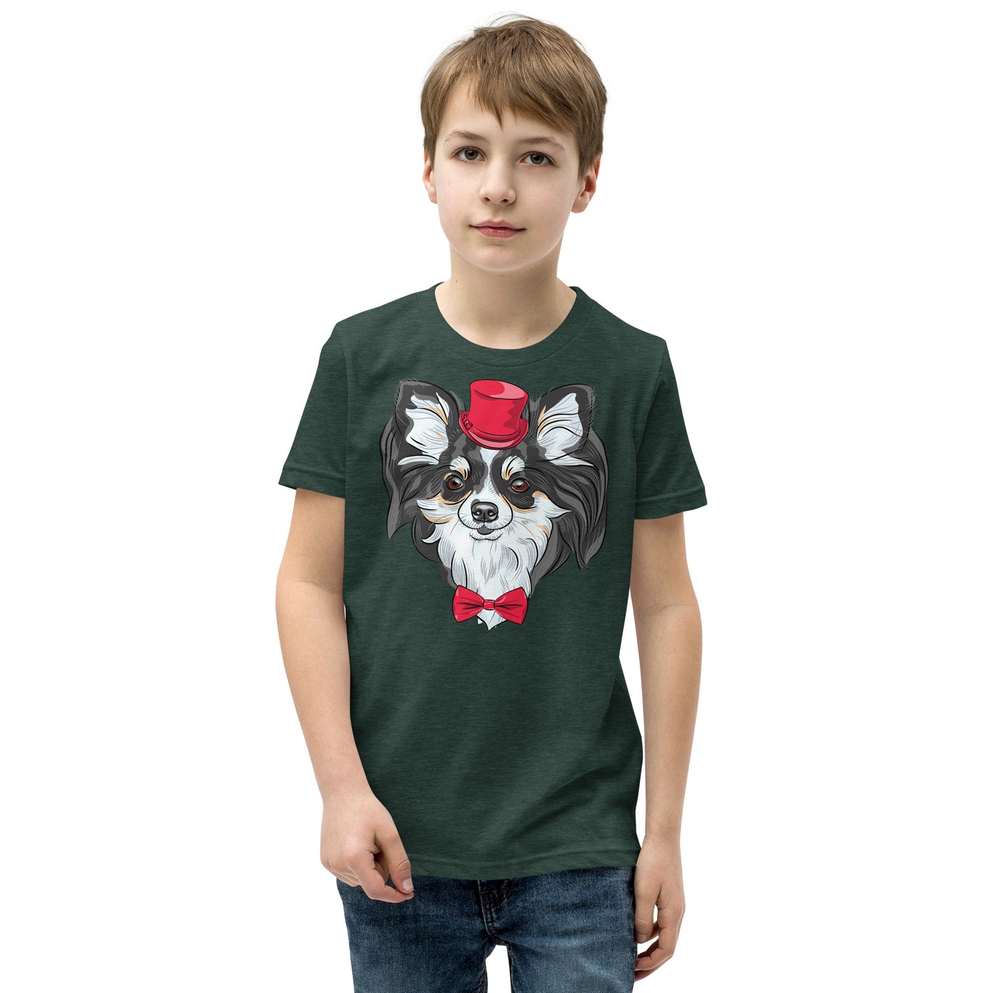 Chihuahua dog wears a red tie T-shirt, No. 0112