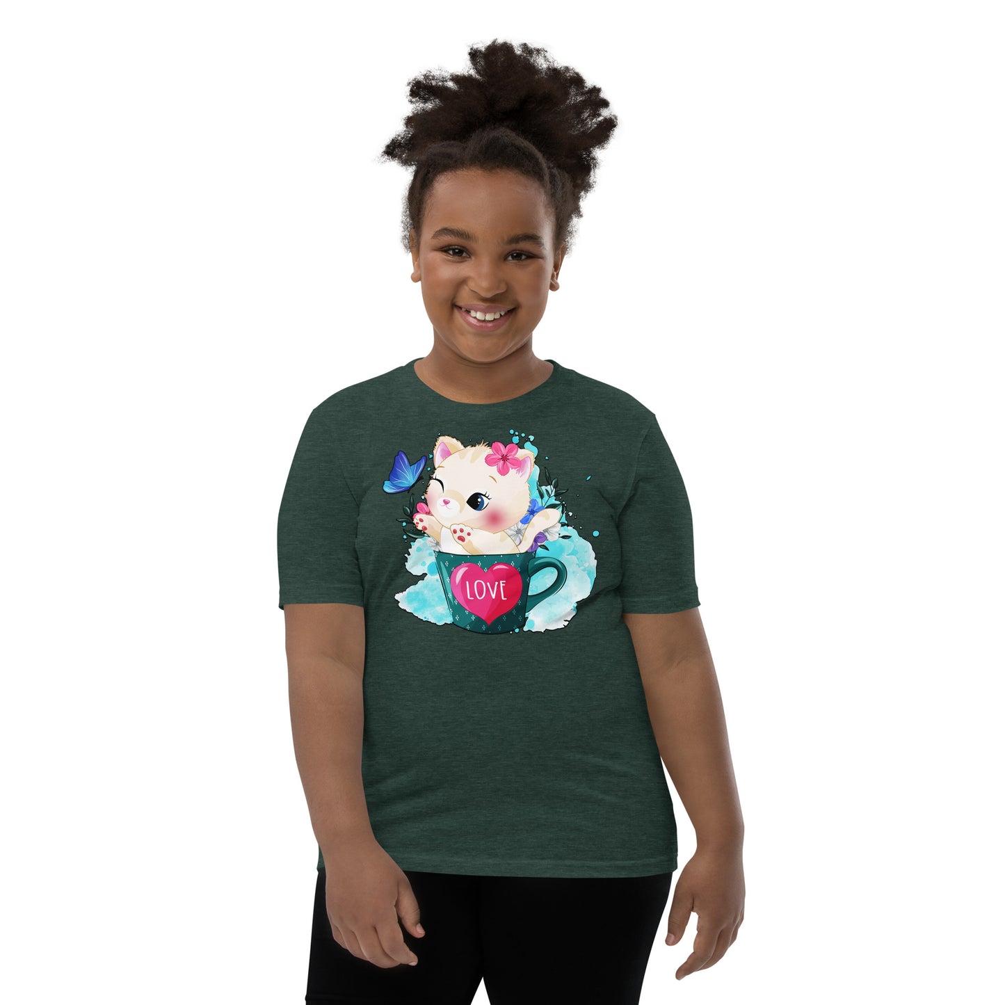 Cute Kitty Cat Inside Cup T-shirt, No. 0317