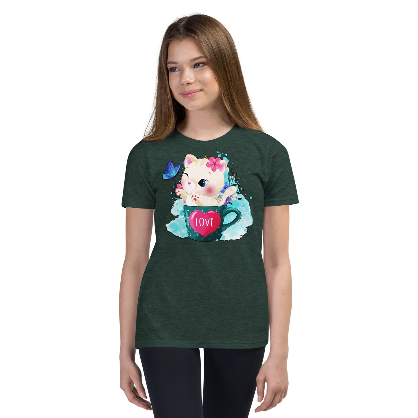 Cute Kitty Cat Inside Cup T-shirt, No. 0317