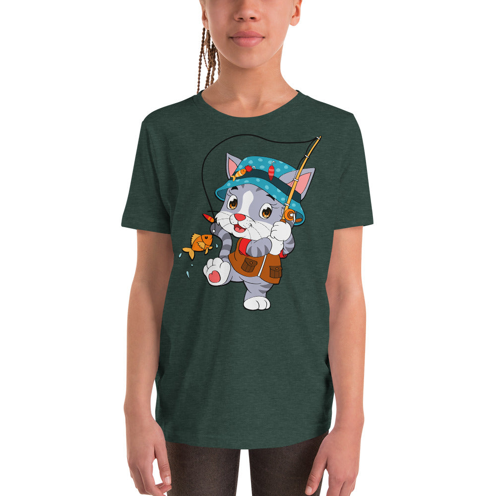 Cute Cat Fishing T-shirt, No. 0156