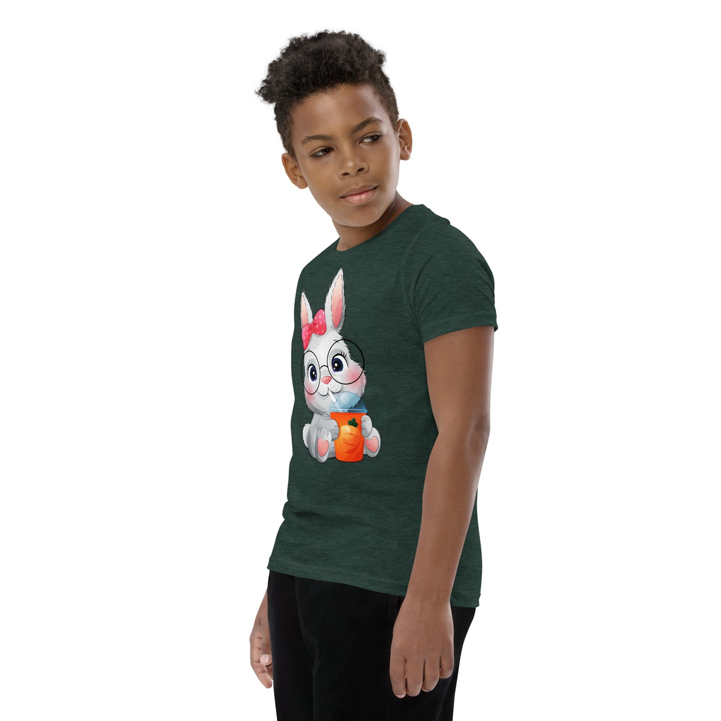 Bunny Drinking Carrot Juice T-shirt, No. 0029