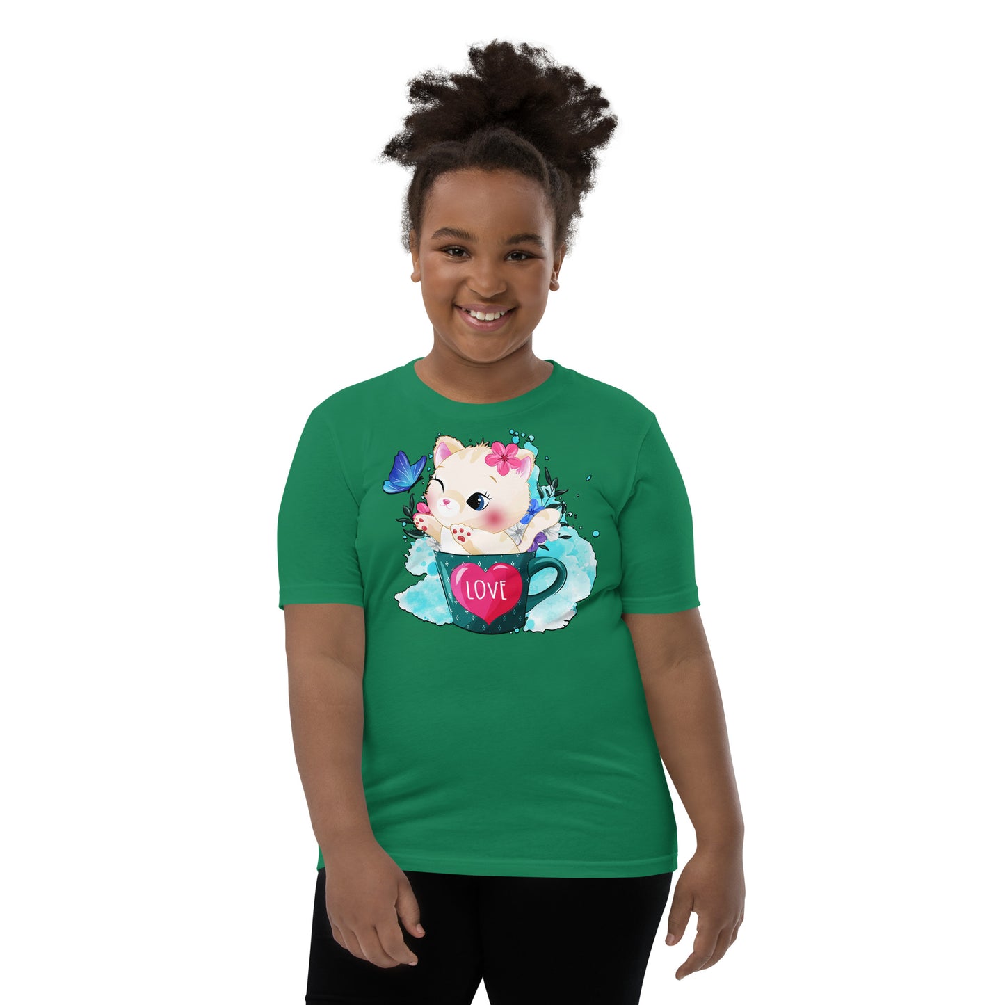 Cute Kitty Cat Inside Cup T-shirt, No. 0317