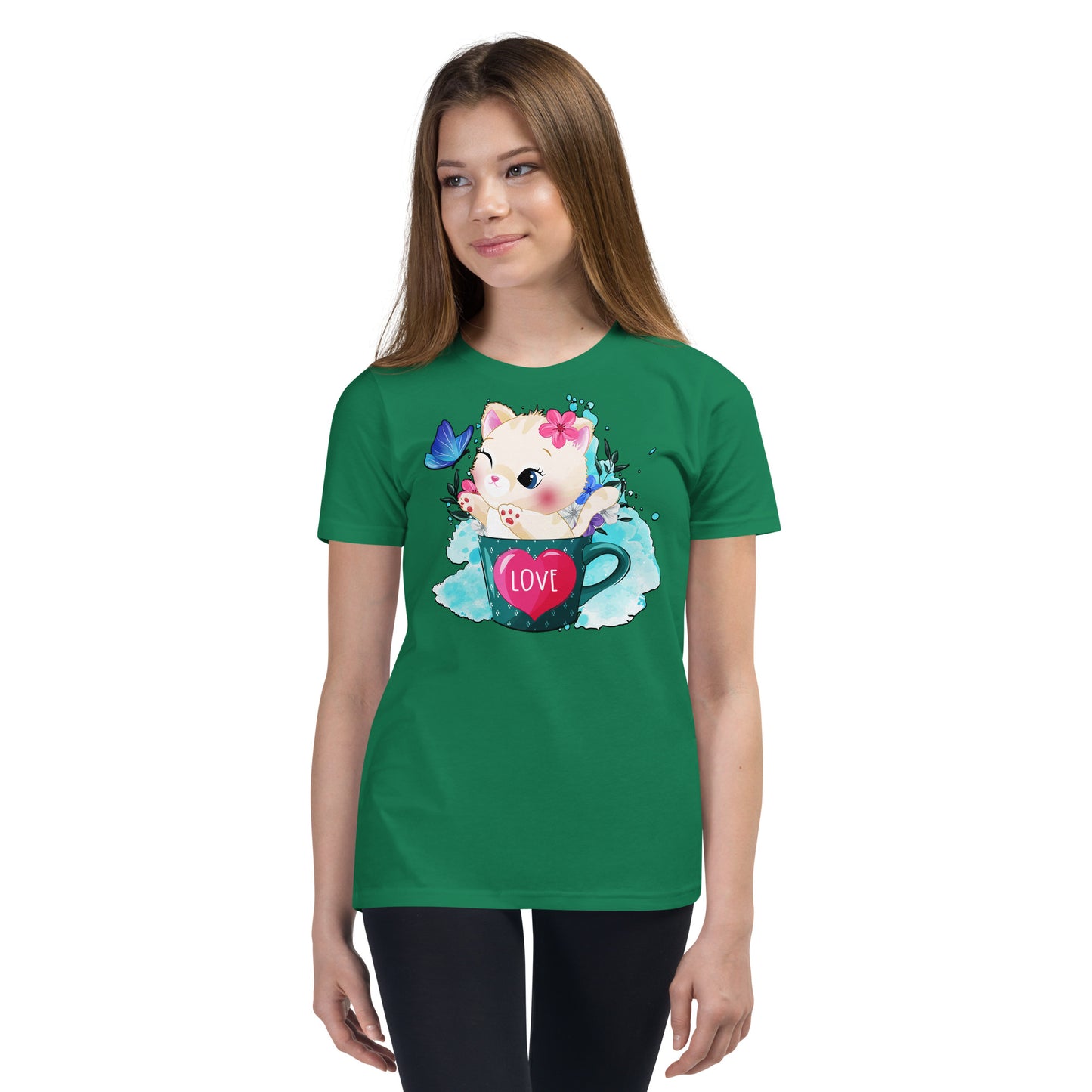 Cute Kitty Cat Inside Cup T-shirt, No. 0317