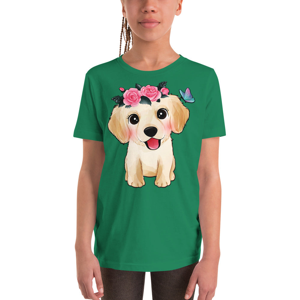 Cute Little Golden Retriever Dog T-shirt, No. 0359