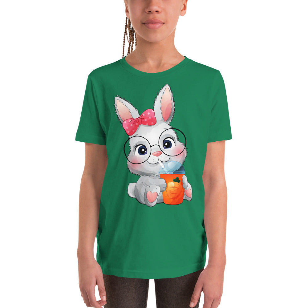 Bunny Drinking Carrot Juice T-shirt, No. 0029