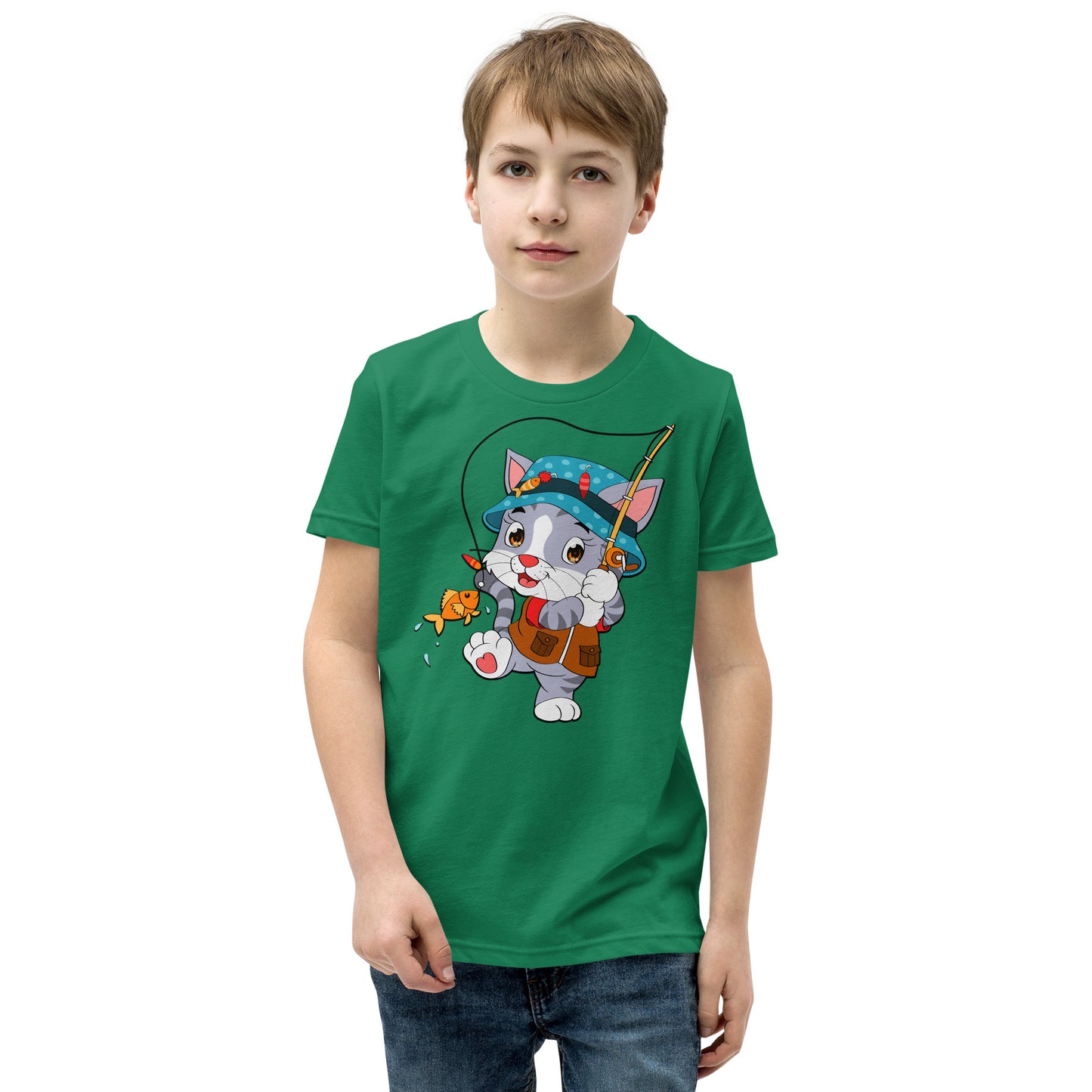 Cute Cat Fishing T-shirt, No. 0156