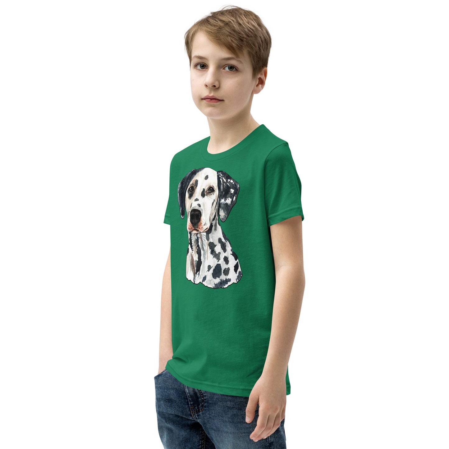 Cute Dalmatian Dog Portrait T-shirt, No. 0592