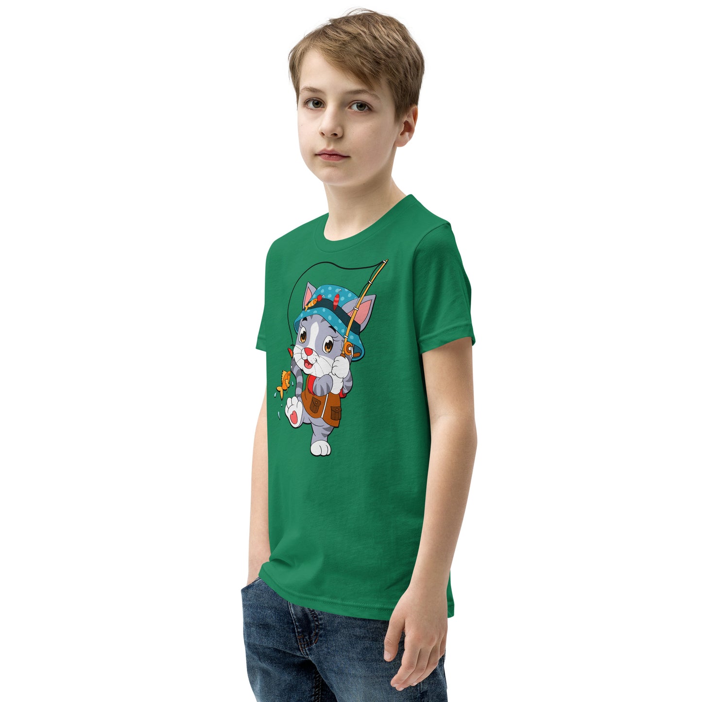 Cute Cat Fishing T-shirt, No. 0156