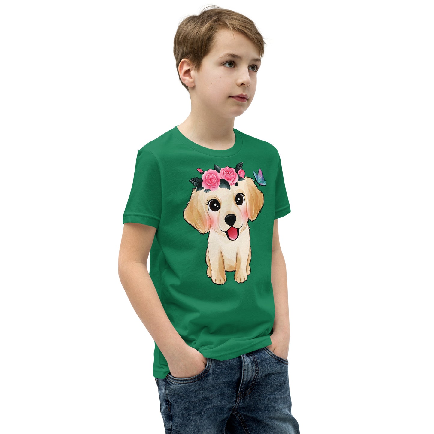 Cute Little Golden Retriever Dog T-shirt, No. 0359