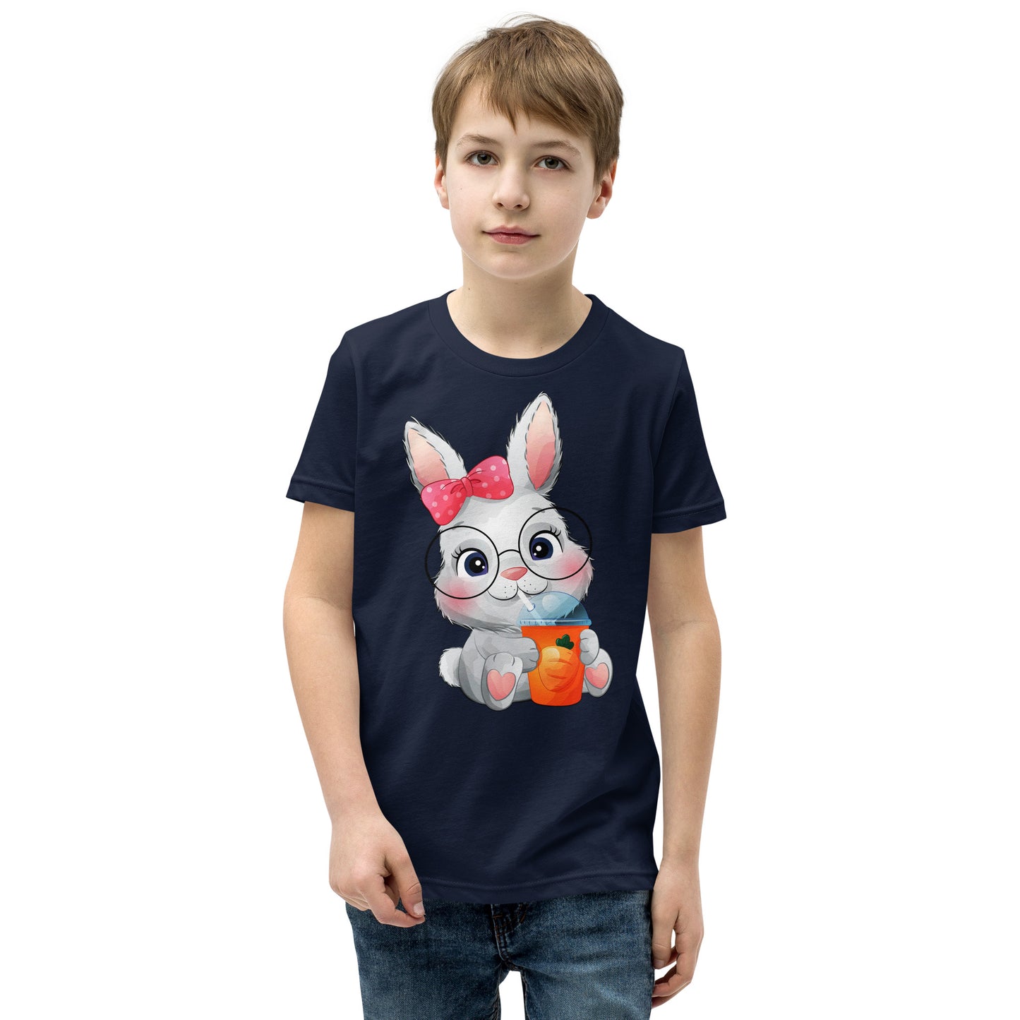 Bunny Drinking Carrot Juice T-shirt, No. 0029