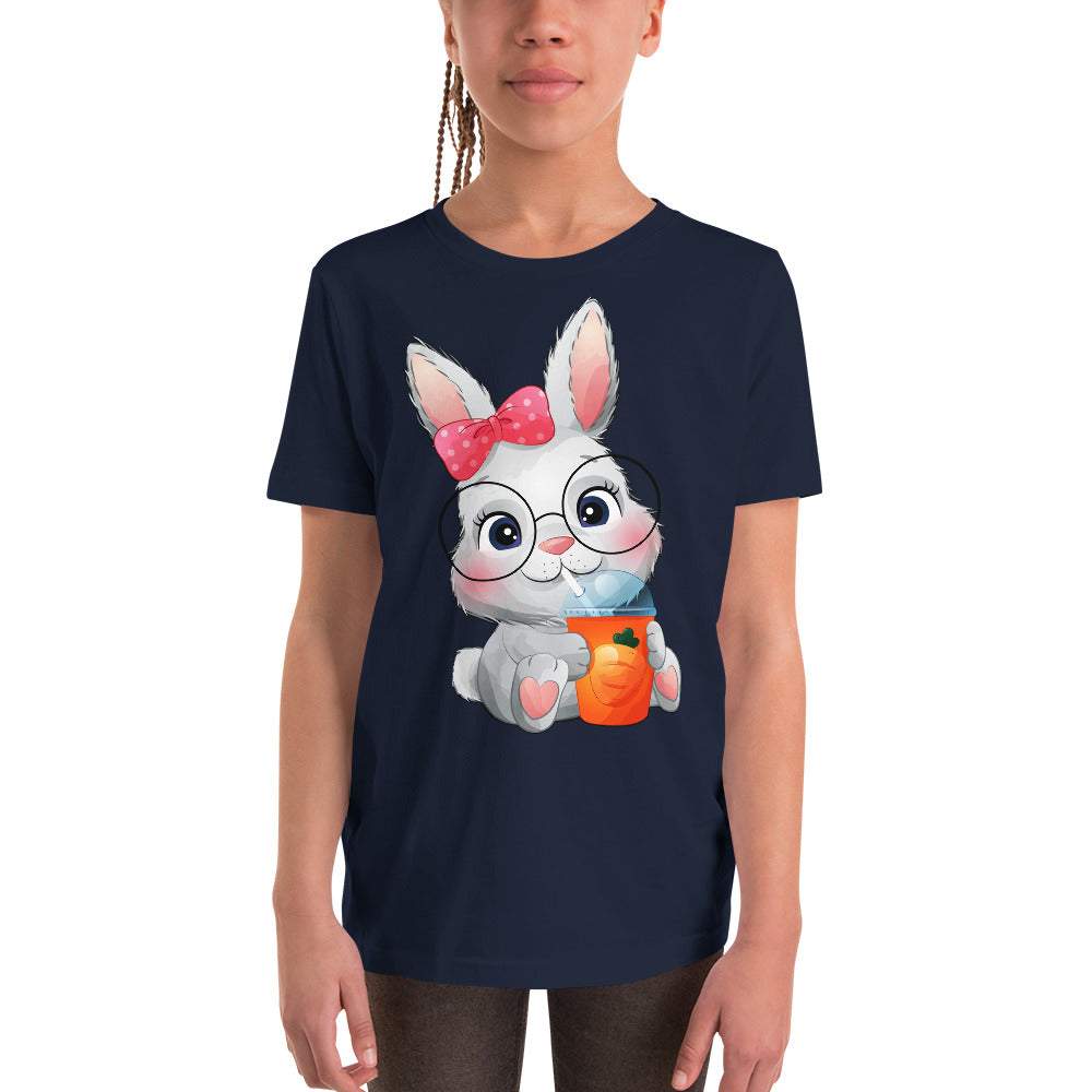 Bunny Drinking Carrot Juice T-shirt, No. 0029