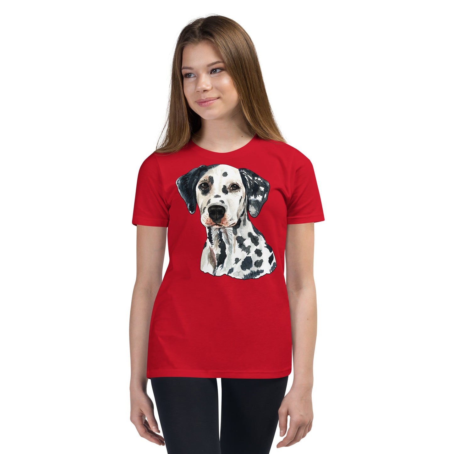 Cute Dalmatian Dog Portrait T-shirt, No. 0592