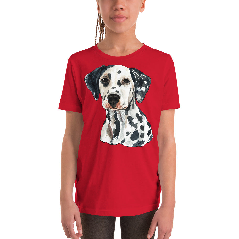 Cute Dalmatian Dog Portrait T-shirt, No. 0592