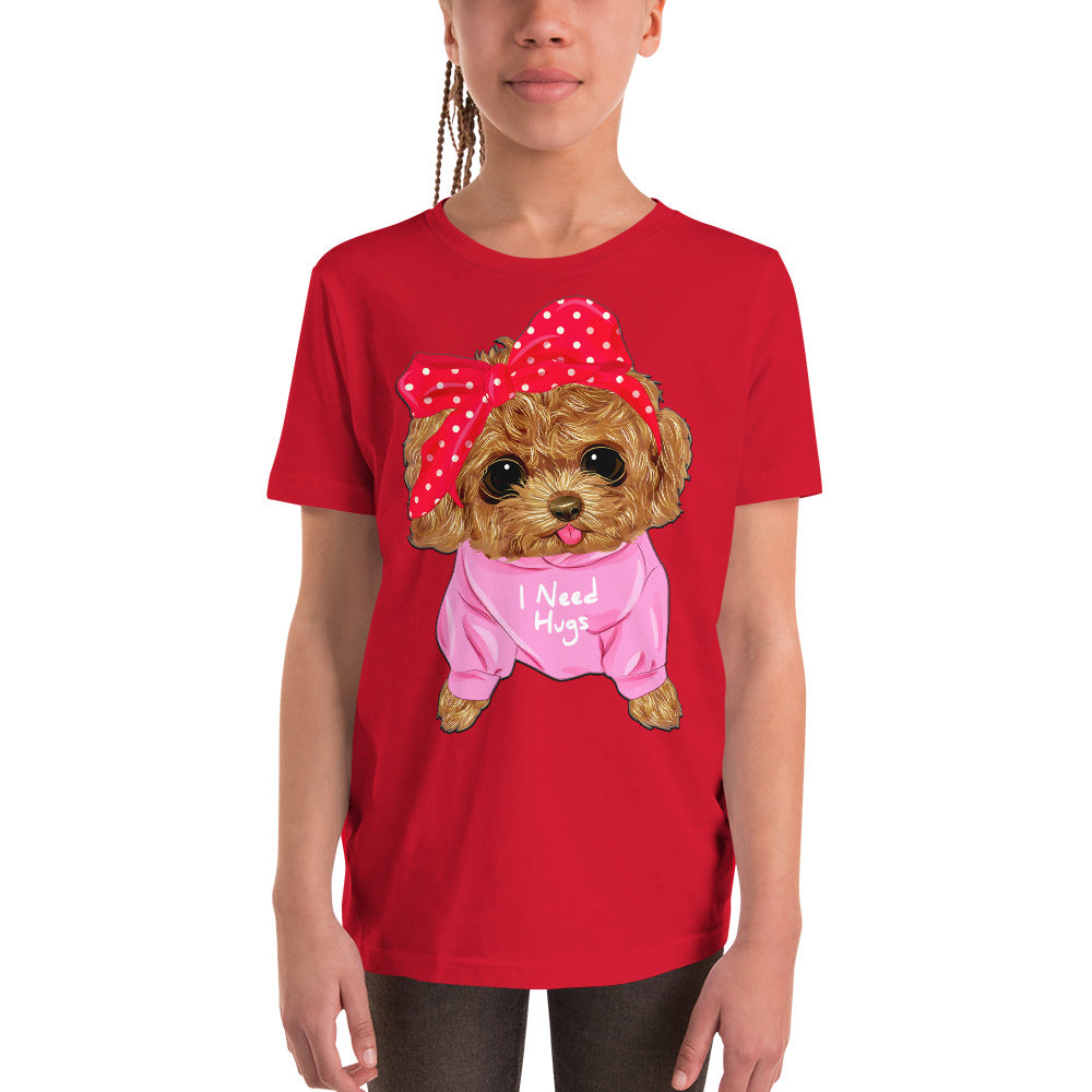 Cute Dog Puppy Needs a Hug T-shirt, No. 0296