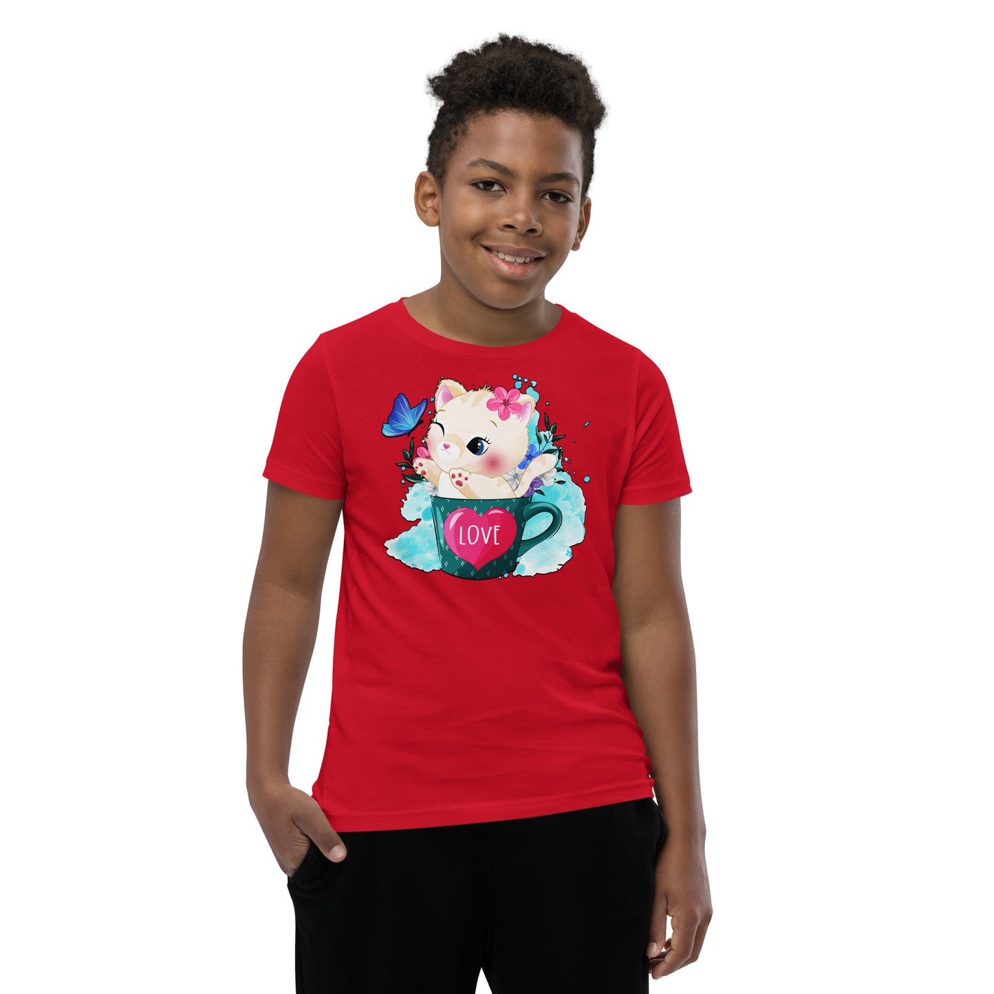 Cute Kitty Cat Inside Cup T-shirt, No. 0317