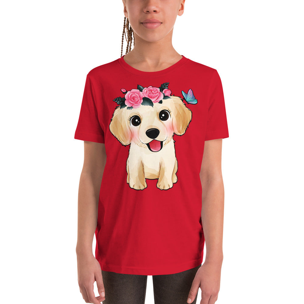 Cute Little Golden Retriever Dog T-shirt, No. 0359