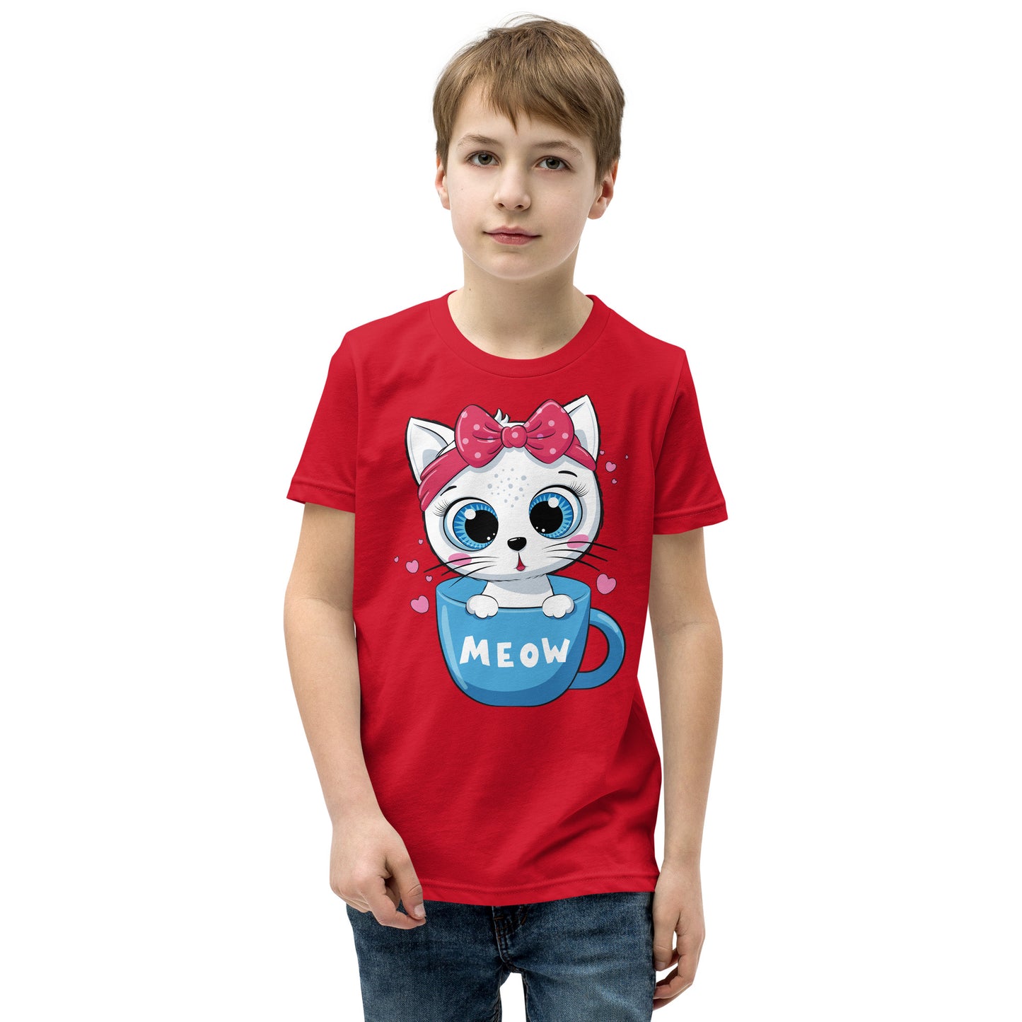 Cute Baby Cat Sitting in Cup T-shirt, No. 0269