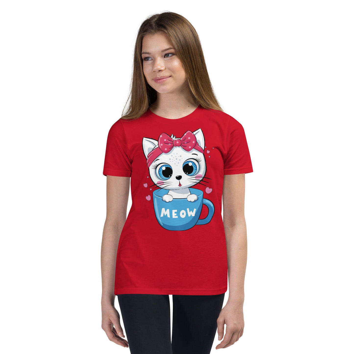 Cute Baby Cat Sitting in Cup T-shirt, No. 0269