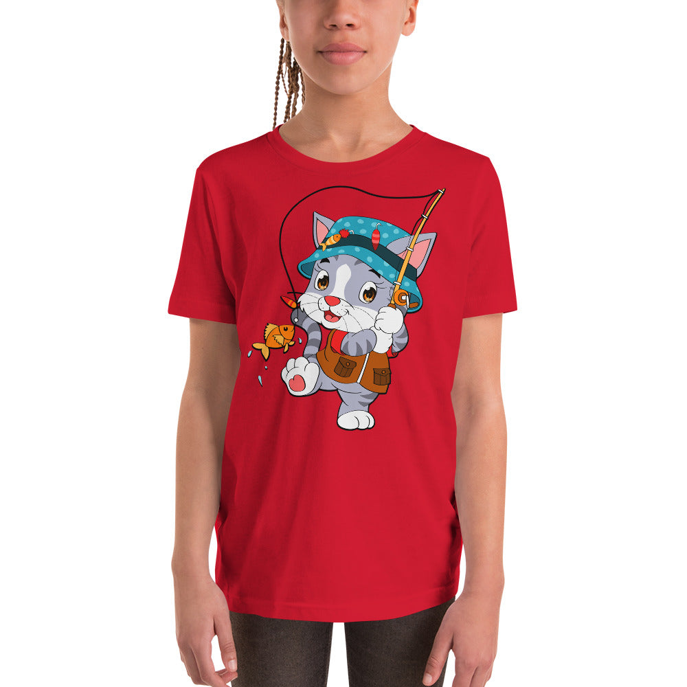 Cute Cat Fishing T-shirt, No. 0156
