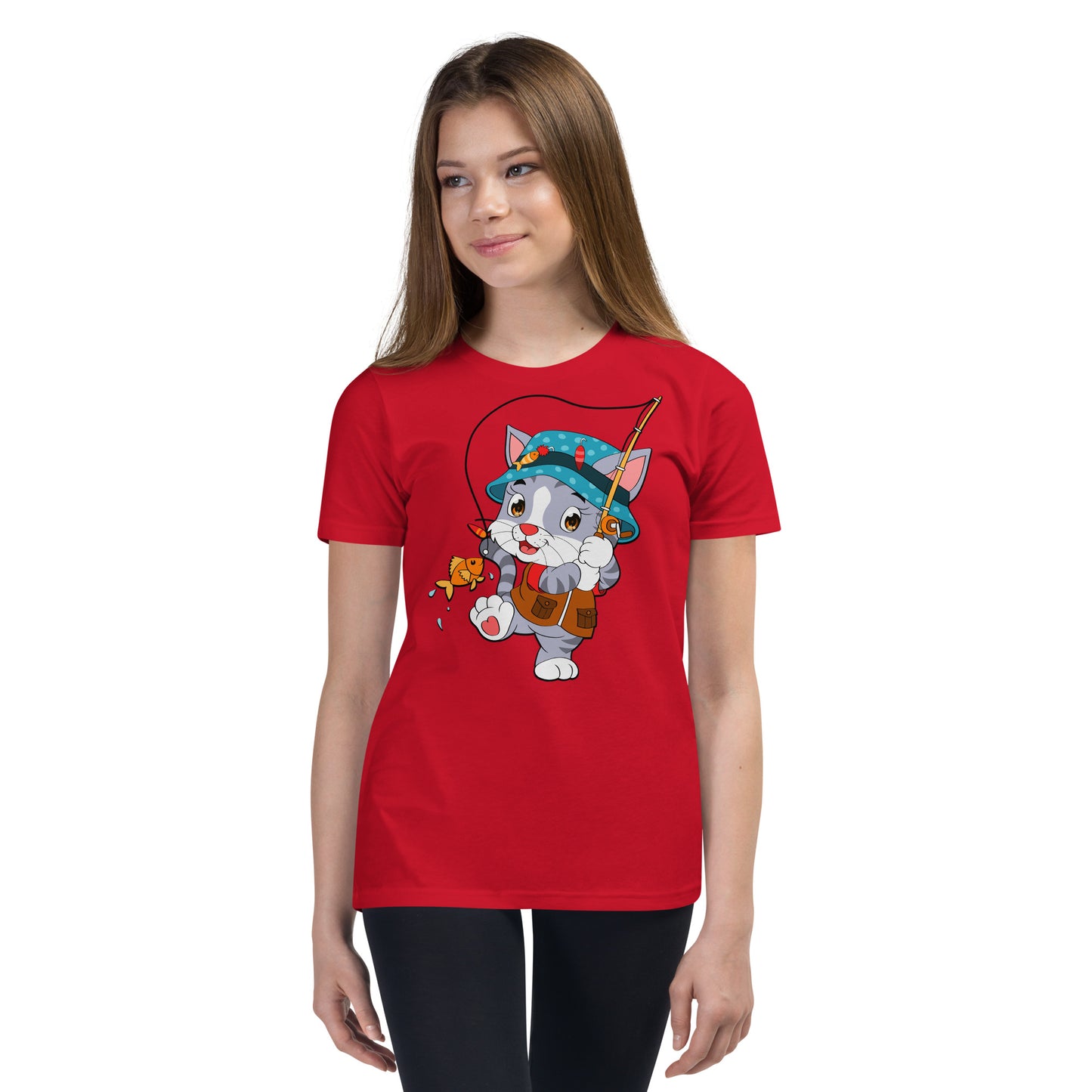 Cute Cat Fishing T-shirt, No. 0156