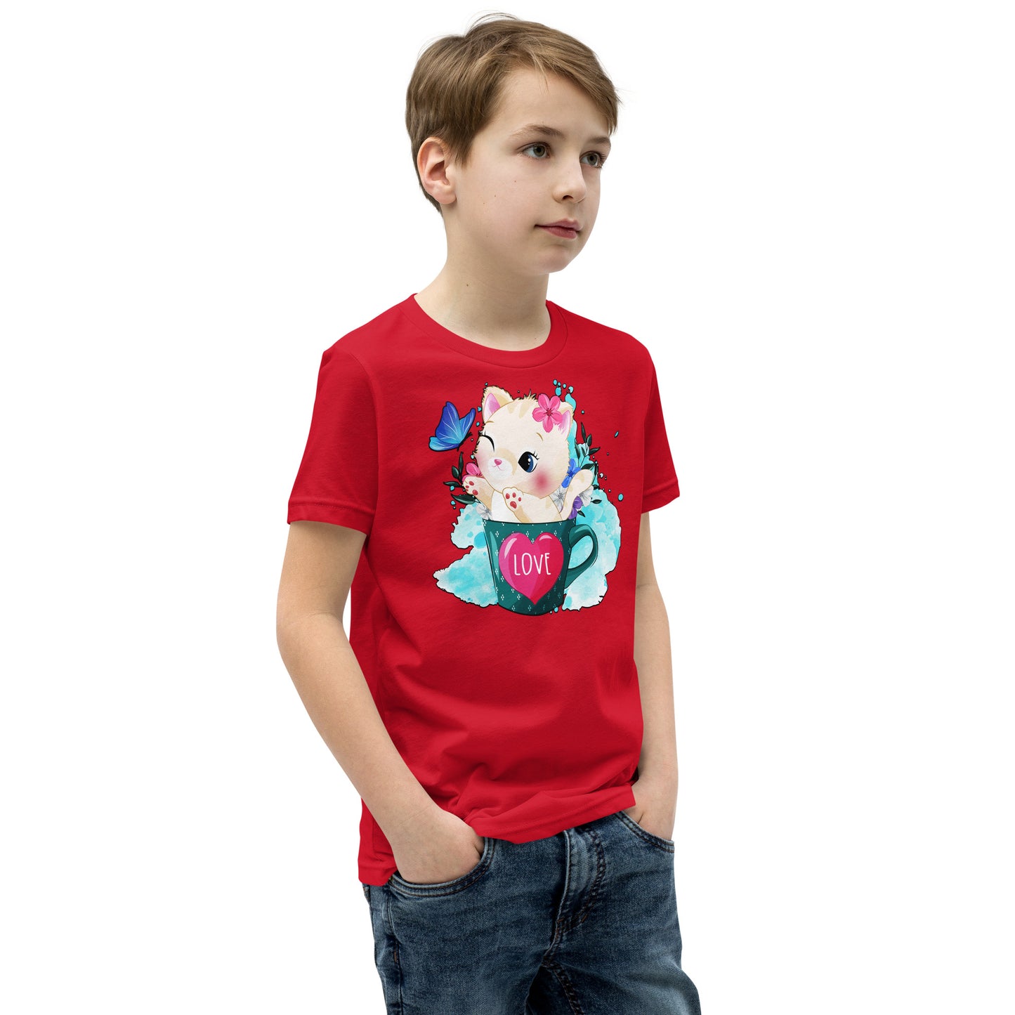 Cute Kitty Cat Inside Cup T-shirt, No. 0317