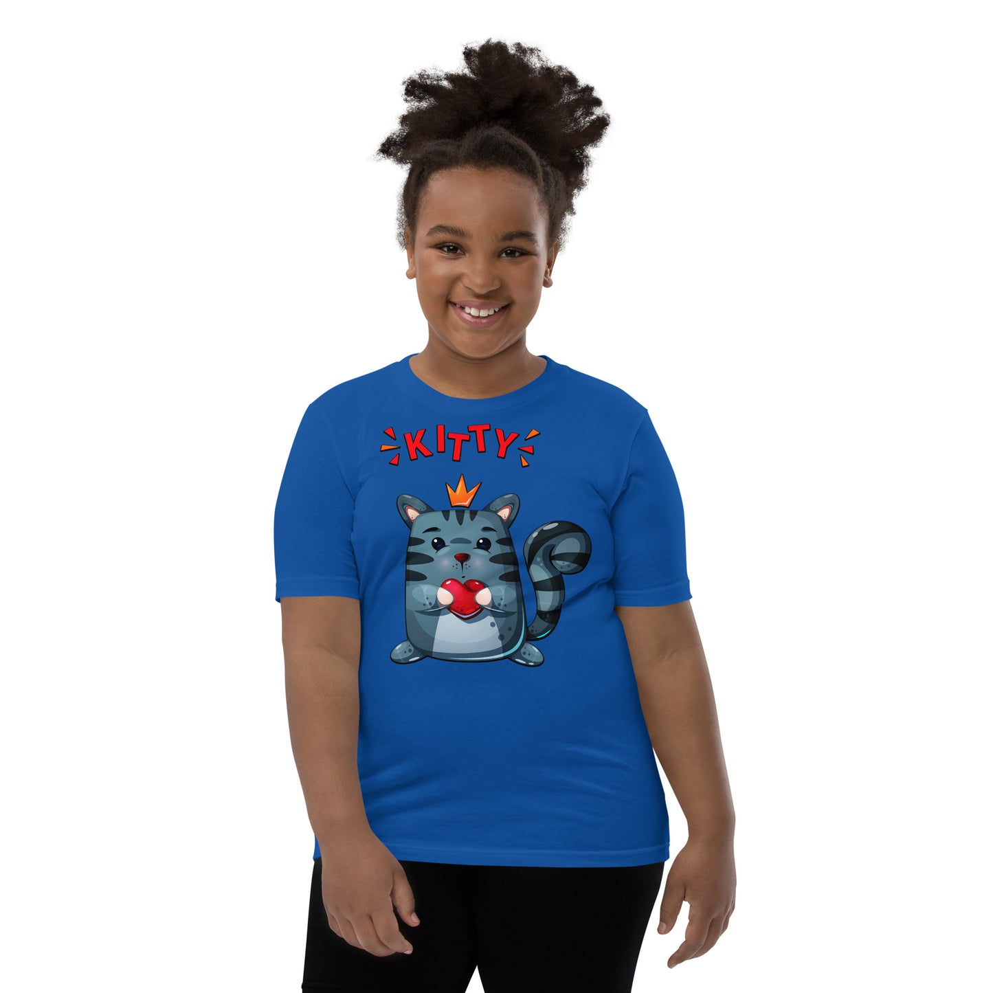 Cute Kitty Cat with Red Heart T-shirt, No. 0332