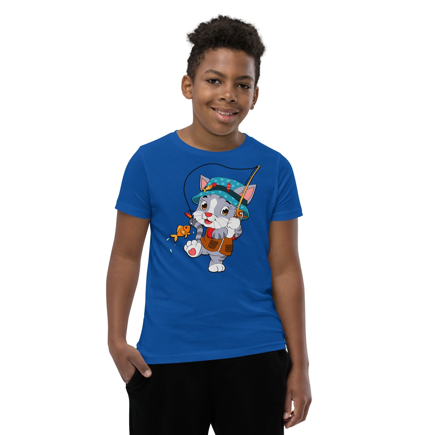 Cute Cat Fishing T-shirt, No. 0156