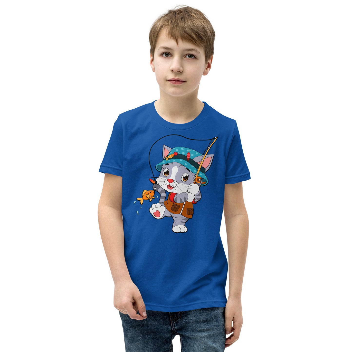 Cute Cat Fishing T-shirt, No. 0156