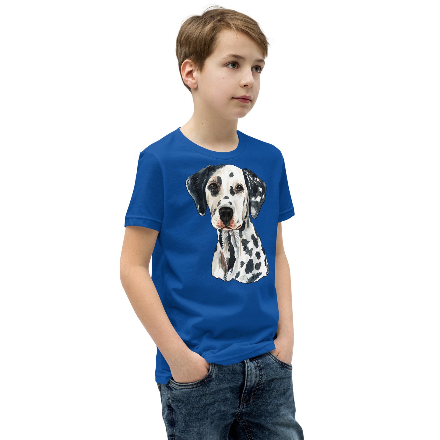 Cute Dalmatian Dog Portrait T-shirt, No. 0592