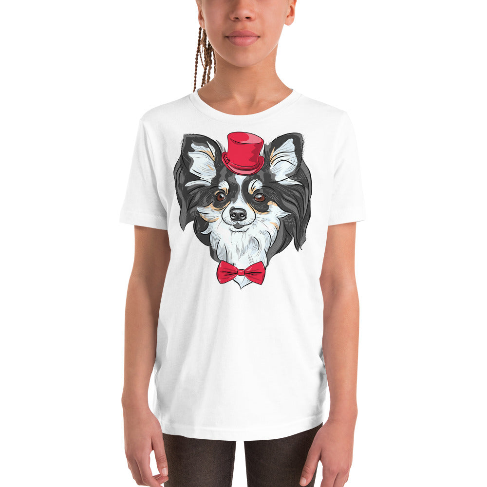 Chihuahua dog wears a red tie T-shirt, No. 0112