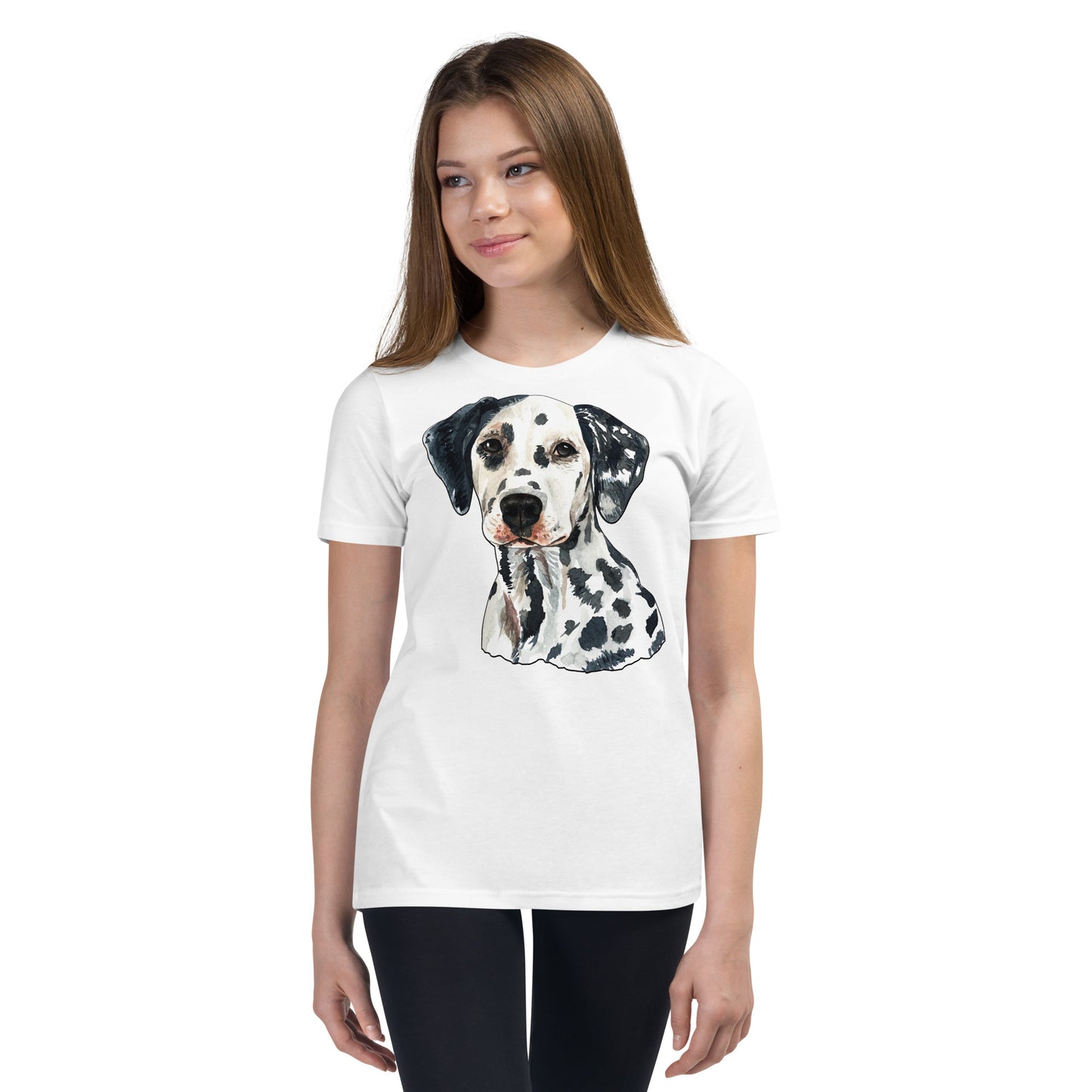 Cute Dalmatian Dog Portrait T-shirt, No. 0592