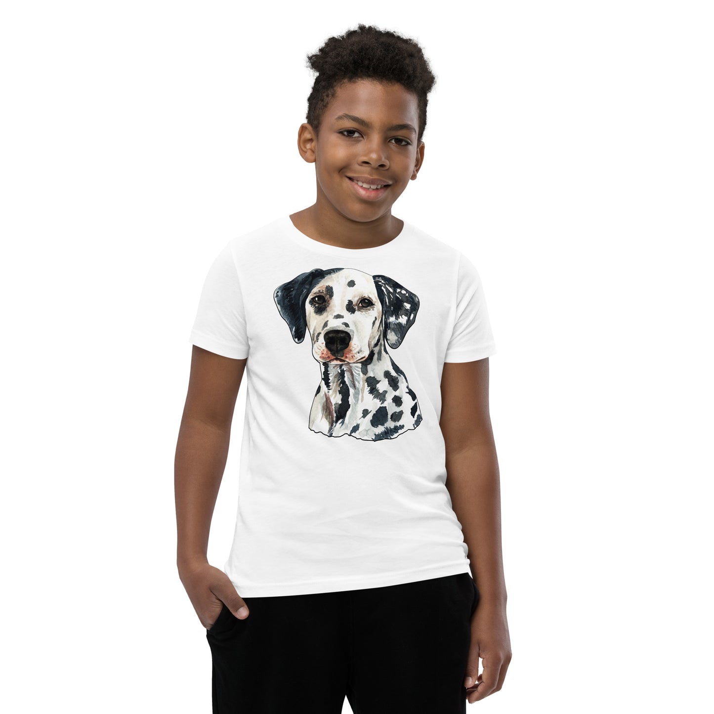 Cute Dalmatian Dog Portrait T-shirt, No. 0592