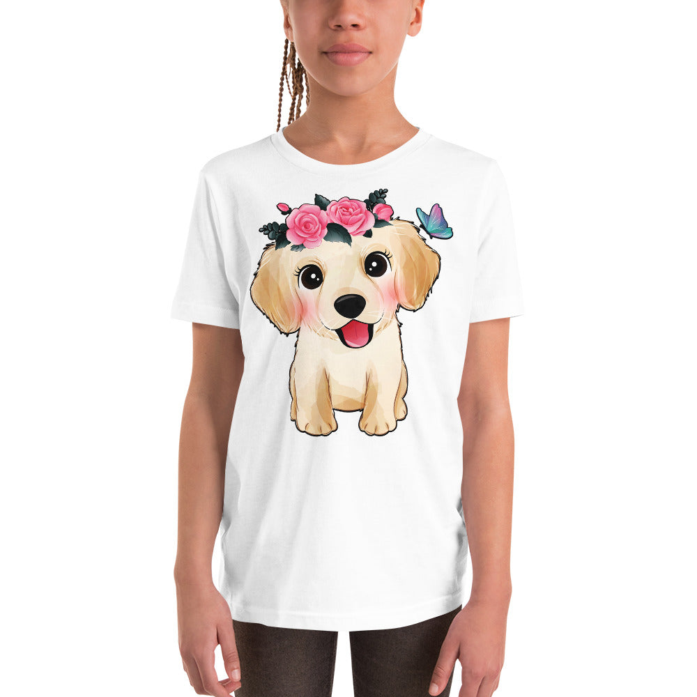 Cute Little Golden Retriever Dog T-shirt, No. 0359
