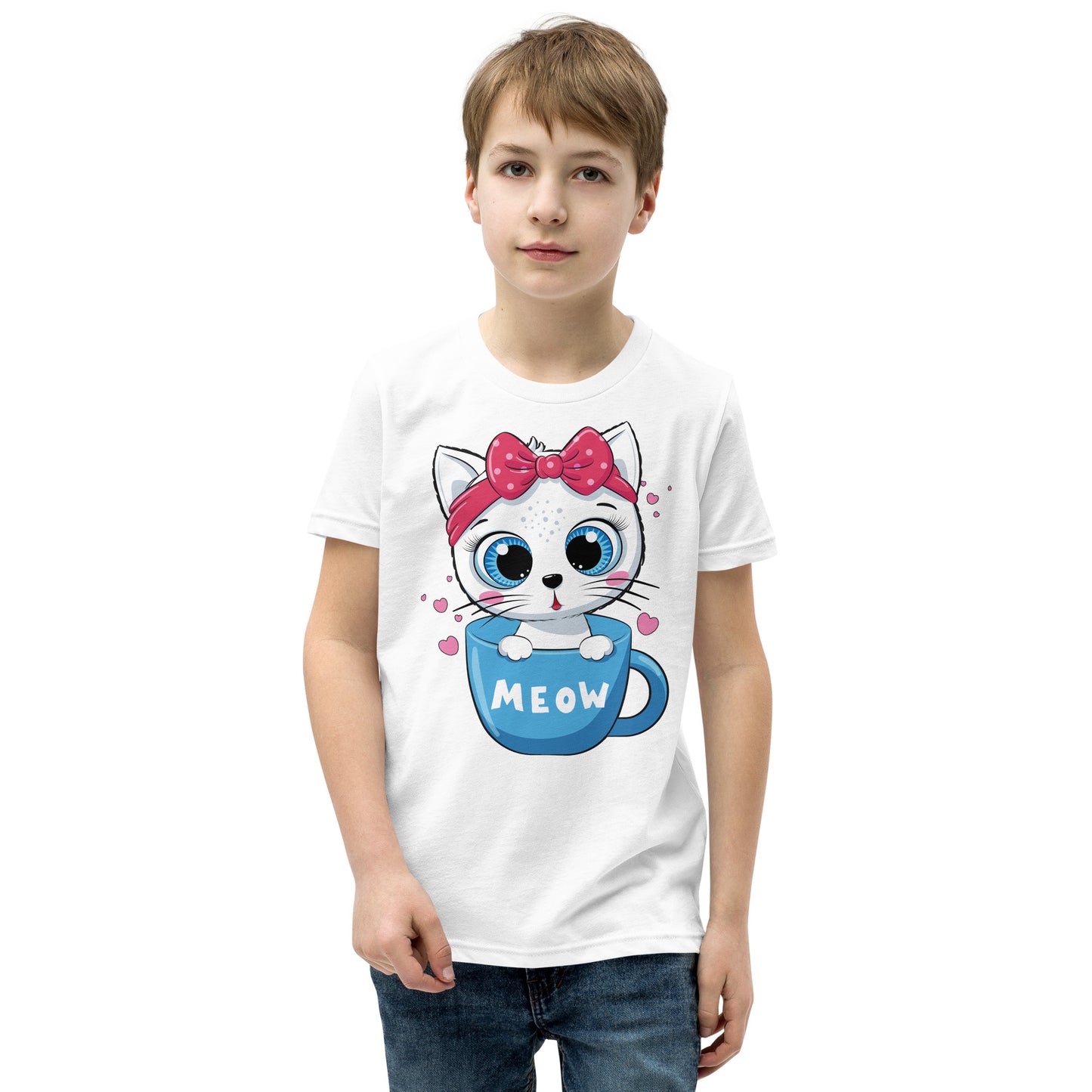 Cute Baby Cat Sitting in Cup T-shirt, No. 0269