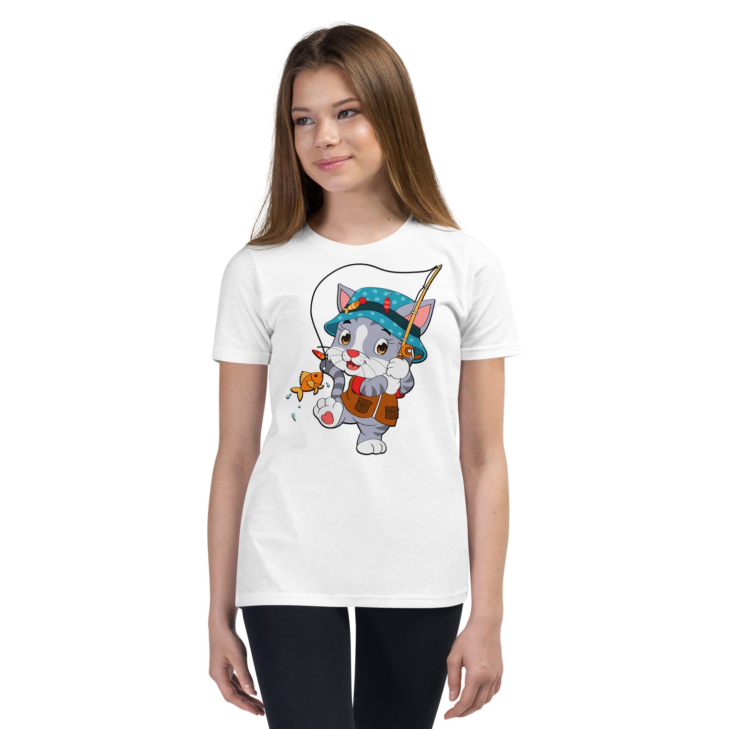 Cute Cat Fishing T-shirt, No. 0156