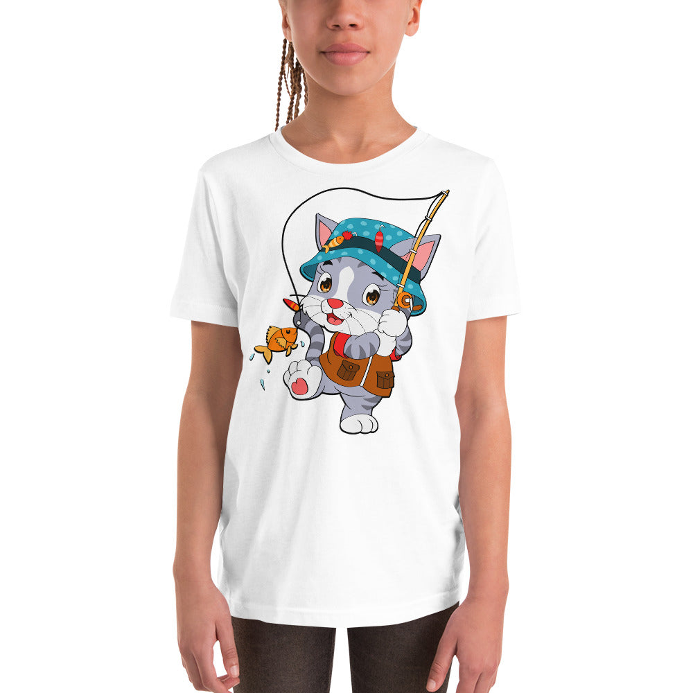 Cute Cat Fishing T-shirt, No. 0156