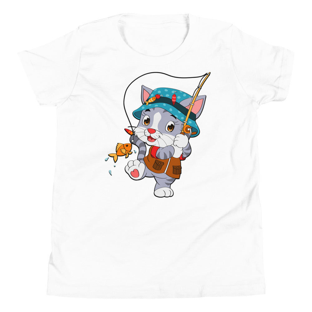 Cute Cat Fishing T-shirt, No. 0156